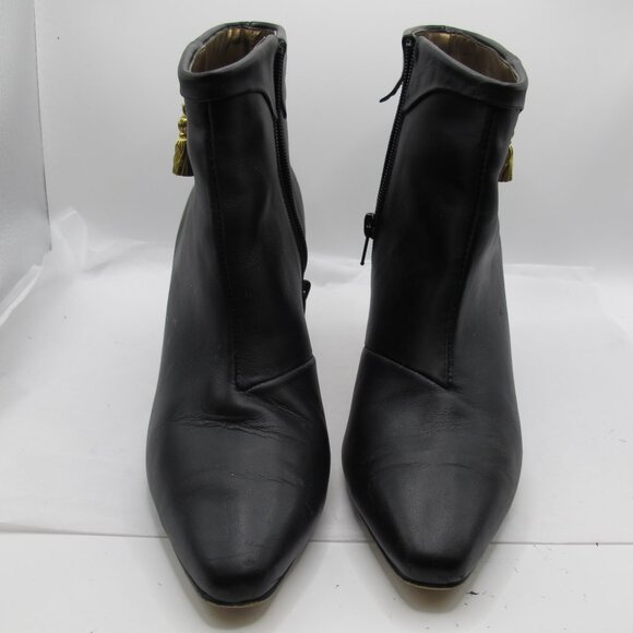 Fresco by Pierre Black ankle boots with gold tassel accent - 8.5M - Picture 4 of 6